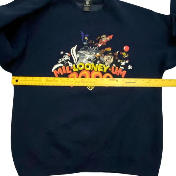 VTG Y2K WB Looney Tunes Millennium 2000 Mil-Looney-Um Crewneck Sweatshirt sz L - Picture 6 of 9